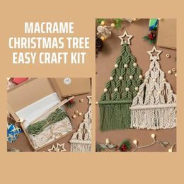 Christmas Decorations 2pcs Cord Cotton Christmas Tree Macrame Kit Woven Xmas Festival DIY Hanging Ornaments Handmade Creative Gift Home Decoration 231101