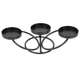 Candle Holders Candlestick Black Wedding Decorations Metal Candleholder Glass Tea Light Decorative Wrought Iron Table Adornment