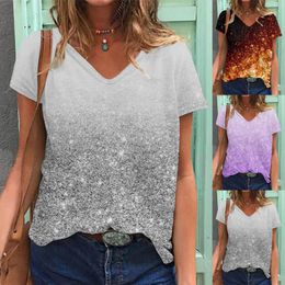 Women's Blouses Summer Womens Short Sleeve Tops V Neck Casual Workout Shirts Tunic Basic Henley Active Loose Shirt