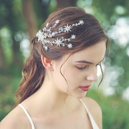 Hair Clips & Barrettes Simple Silver Colour Star Clip Bridal Comb Handmade Wedding Accessories Women Headpiece Barrette Side For BridesmaidHa