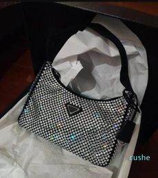 Women Shoping Bags New Crystal Handbags Summer Fashion Underarm Purses Luxury Totes Bling Nylon High Quality Classic Shiny Handbag Z