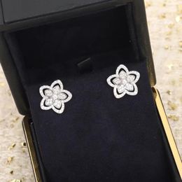 Stud Earrings Classic Trendy 2023 European Luxury Jewellery For Women Cherry Blossoms Flowers Ear Pin