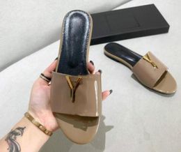 Fashion Luxury designer Men's Women's Slippers Sandals Shoes Slide Summer leather Wide Flat Flip Flops Size 35-40
