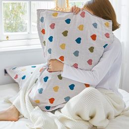 Pillow Case Gazue Towel One Pair Pure Cotton Thickened Adult Couple Heart Pattern Decorative Pillowcases Cover Towels