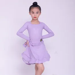 Stage Wear 5 Colors Girls Latin Dance Professional Dress Children'S Performance Ballroom Competition Dresses Party SL9107