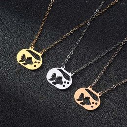 Pendant Necklaces Simple Creative Stainless Steel Goldfish Fish Contour Necklace Charm Lady Fashion Birthday Party Jewellery