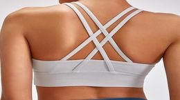 Legging Style European and American New Workout Exercise Underwear Womens Double Shoulder Strap Cross Beauty Back Yoga Running Fitness2756258