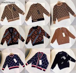 New Kids Sweater Cardigan Winter Warm Boy Girls Knitted Sweatshirts Baby Hoodies Letter Hooded Sweaters