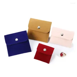 Jewellery Pouches High-end Bags Flannel Purse Bag Button Delicate Velvet Earring Ring Necklace Storage