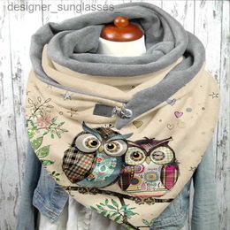 Scarves Cat Cartoon Cute Clip Style Scarf 3D All Over Printed Scarf and Shl Warm for WomenL231101