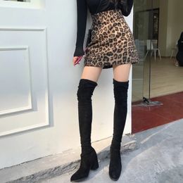 Skirts WERUERUYU Women's Leopard Printed Skirt High Waist Sexy Pencil Bodycon Hip Mini Fits All Seasons Casual Snake 231031