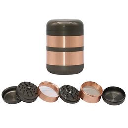 2023 Smoking Pipes New creative insulation cup-shaped grinder with storage jar split teeth 63mm 6-layer grinding box manual convenient shredder