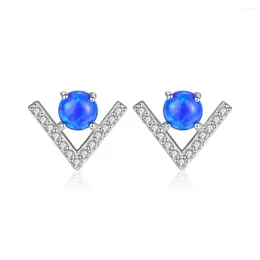 Earrings SANYU Cute 925 Silver Sterling Round Fire Opal Birthstone Stud For Women Brightly 3 Colours Party Jewellery