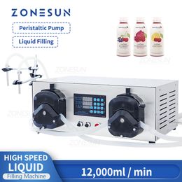 ZONESUN ZS-YTPPR2 Liquid Filling Machine 2 heads High Flowing Rate Peristaltic Pump Low Viscous Glue Salad Oil Packaging Line