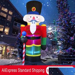 Party Decoration Party Decoration 8 Foot Christmas Inflatable Nutcracker Soldier Outdoor Decorations Light Up Santa Claus Drop Deliver Dhjcw