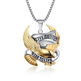 Eagle Pendant Couple Necklaces Women Mens Stainless Steel Hip Hop Bird Jewellery for Neck Fashion Christmas Gifts for Girlfriend Wholesale