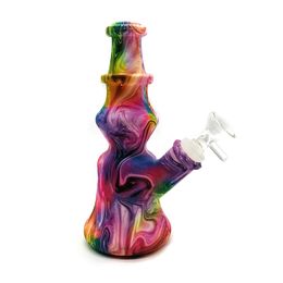 Cool Colourful Silicone Pipes Pagoda Style Bubbler Philtre Portable Dry Herb Tobacco Handle Bowl Cigarette Holder Hookah Waterpipe Bong Smoking Tube