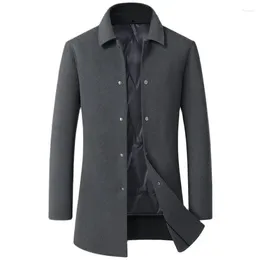 Men's Trench Coats BATMO 2023 Winter 90% White Duck Down Liner Wool Coat Men Jackets Thick Overcoat 8208