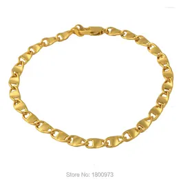 Link Bracelets Adixyn High Quality Gold Color Wide 4 MM Classic Chain & Bangles For Women/ Men Fashion Jewelry