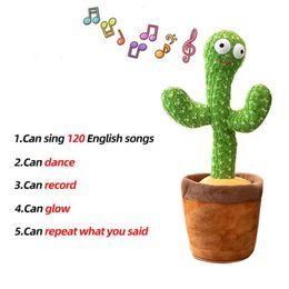 Other Home Decor Dancing Cactus Repeat Talking Toy Song Speaker Wriggle Dancing Sing Toy Talk Plushie Stuffed Toys for Baby Adult Toys 230331
