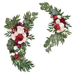 Decorative Flowers 2Pcs Wedding Arch Hanging Kit Artificial Floral For Ceremony Sign Reception Decoration