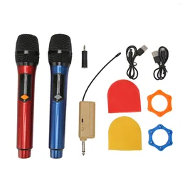 Microphones Wireless Microphone Dual Cordless Mic Rechargeable Plug And Play Stable Signal LED Display Long Distance For Party Karaoke