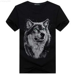 Men's T-shirts 2023 Summer New Short Sleeve T-shirt Men's Fat Plus Size Youth Half Sleeve T-shirt Fashion Round Neck Casual - 3d Wolf Head