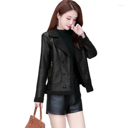 Women's Leather Fleece Thick Jacket 2023 Autumn And Winter Korean Version Of PU Fur One Short Imitation Lamb Wome