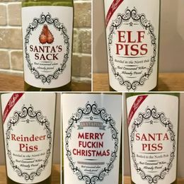 Other Decorative Stickers 5sheets pack Christmas Funny Novelty Bottle Labels Joke Happily Wine Label for Personalized 231101