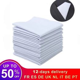 Table Napkin 12pcs White 100 Cotton Napkins Reusable Handkerchief Cloth Diner Banquet Wedding Party Home Decorations 40x40cm 231031