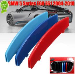 New 3PCS 3 Colour Grille Grill Cover Clip Trim Front Grille Card Buckle Sport Trim Strips Fit For BMW 5 Series E60 E61 2004-2010