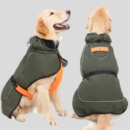 Dog Apparel Pet Winter Warm Cotton Padded Clothes Thickened Thermal Jacket Puppy Coat Outdoor Waterproof Reflective For 231031