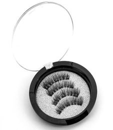 Magnet 3D Magnetic Eyelashes Magnet Lashes Thicker Reusable False Eyelashes Handmade No Glue Eye Lashes Makeup Kit 4pcspair8260109