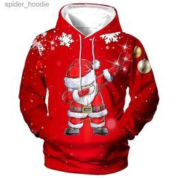 Men's Hoodies Sweatshirts New Christmas Hooded For Men 3d Santa Claus Print Hoodies Autumn Winter Long Sleeve Sweatshirt Casual Top Oversized Men Clothing L231102