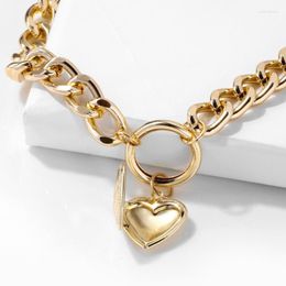 Pendant Necklaces Multi Layered Chunky Thick Curb Cuban Miami Choker Necklace Statement Love Heart For Women Jewellery