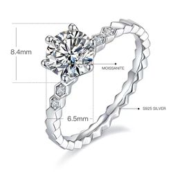 Designer ring 6.5mm moissanite rings for women diamond ring love ring engagement ring valentine's day gift platinum plating gold rings bague M14A 5A with gift box