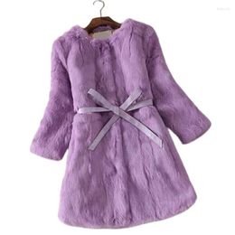 Women's Fur Women Winter Jacket Slim Warm Thick Feather Faux Coats Female Three Quarter Sleeve Medium-Long Outwear AB688