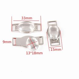 Charms Customise Oval Shoelace Charms Whit 13*18mm 18*25mm Clear Glass Cabochon for Sporty Shoe Paracord Bracelet DIY Jewellery 20PCS 231031