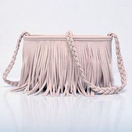 Evening Bags PU Leather Luxury Designer Handbags For Women 2023 Fashion Girl Female Casual Shopper Weave Tassel Envelope Zipper Crossbody