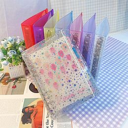 Notepads Ins Style Creative PP Glitter Bandage Hand Ledger Book Color Transparent Pvc Cover Student Notebook Simple Loose-leaf BookNotepads