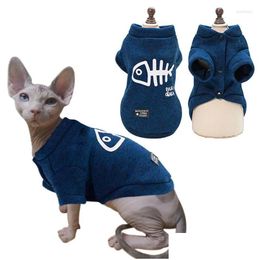 Dog Apparel Dog Apparel Cat Clothes Autumn Winter Warm For Cats Dogs Sphynx Kitty Kitten Coat Jackets Printed Costumes Pet Clothing Ou Dhzlj