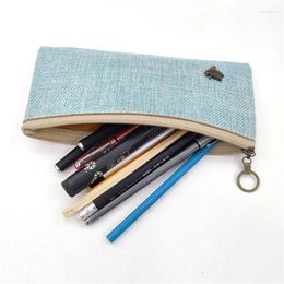 Storage Bags Pencil Case Student Stationery Bag Learning Supplies Organiser Simple Plain Zipper