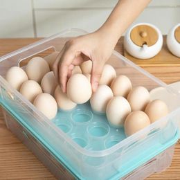 Storage Bottles Safe Egg Organizer Transparent Refrigerator Crisper Large Capacity 24 Grids Holder Eggs