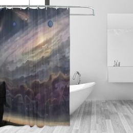 Shower Curtains 2023 Space Pattern Showering Bath Decoration In The Bathroom Custom For Adults And Kids