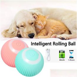 Dog Toys & Chews Dog Toys Chews Electric Rolling Ball Smart Funny Self-Moving Puppy Games Pet Indoor Interactive Play Supply Drop Deli Dhvmp