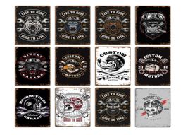 2021 New Motorcycle Skull Wolf Signs Plaques Pub Club Wall Decoration Vintage Metal Tin Sign Home Garage Decor Art Postersa8048031