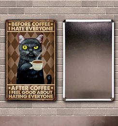 Pets Sewing Black Cats And Baking Coffee My Lord Butt Tin Metal Sign Home Pub Bar Decor Painting 2030 CM Size Dy2244409626