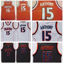 NCAA College Syracuse Orange University 15 Camerlo Anthony Jerseys Men Basketball Orange White Black Team Colour Breathable Top Quality