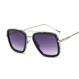 Sunglasses Luxury Square Men Women Brand Designer Retro Alloy Frame Big Sun Glasses Vintage Gradient Male Female Oculos Feminino