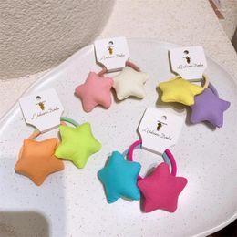 Hair Accessories 2023 Korean Children's Cute Cotton Filled Five-pointed Star Ring Fashion Sweet Girl Princess Ponytail